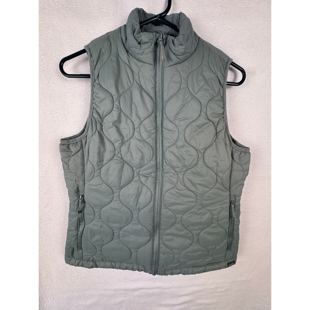 Eddie Bauer Vest Womens‎ XS Green Quilted Full Zip Mock Neck EB005821 Sleeveless